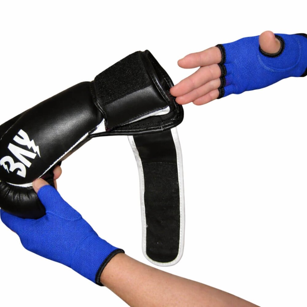 Innenhandschuhe Boxbandagen Handbandagen Boxen Kickboxen MMA blau M