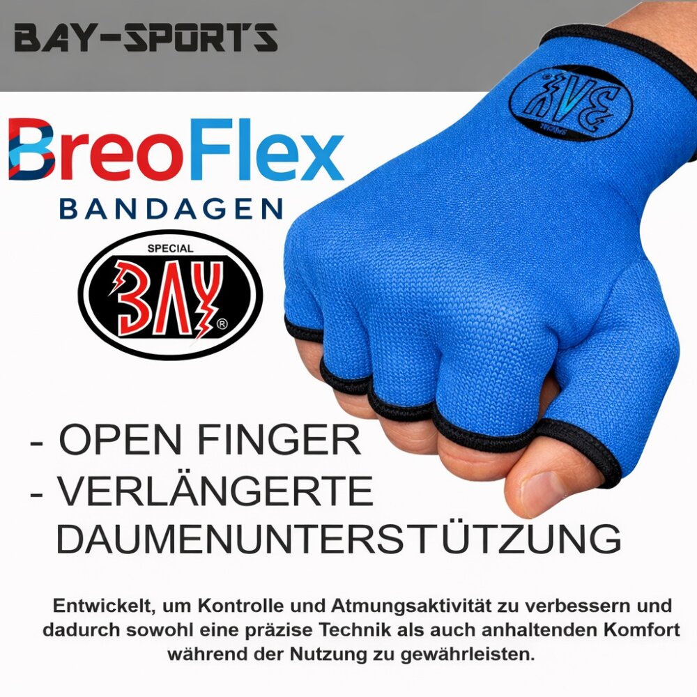 Innenhandschuhe Boxbandagen Handbandagen Boxen Kickboxen MMA blau XL