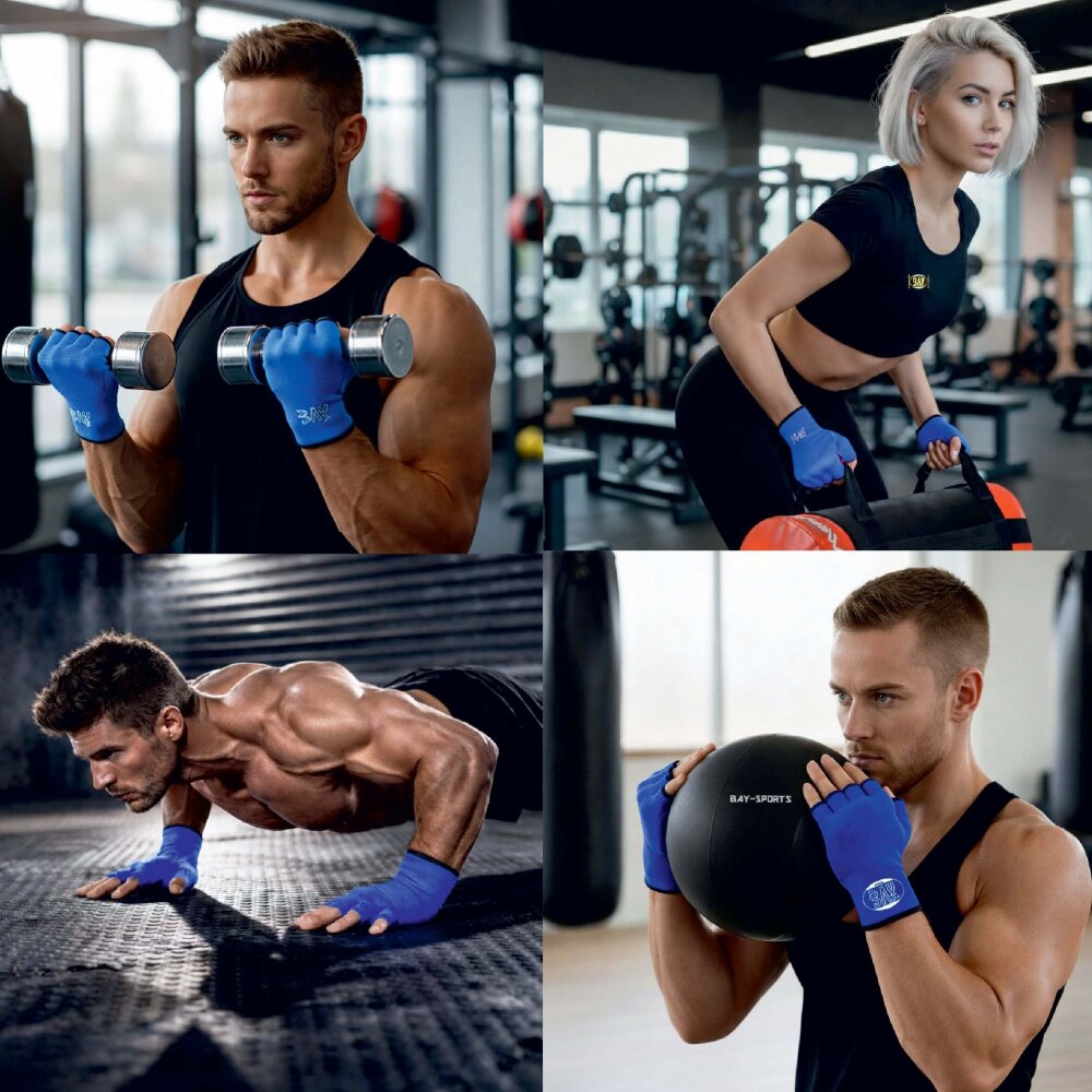 Innenhandschuhe Boxbandagen Handbandagen Boxen Kickboxen MMA blau XL