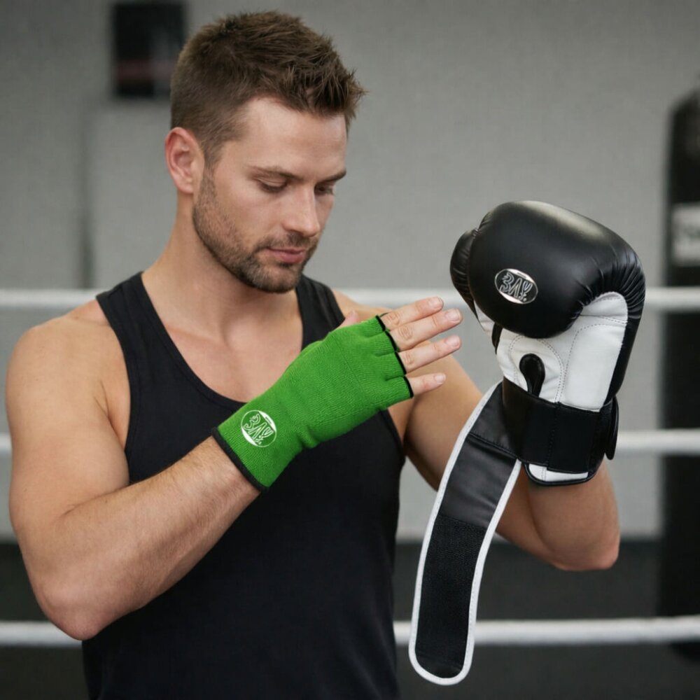 20 Jahre Jubel Angebot - Innenhandschuhe Boxbandagen Handbandagen Boxen Kickboxen MMA grün