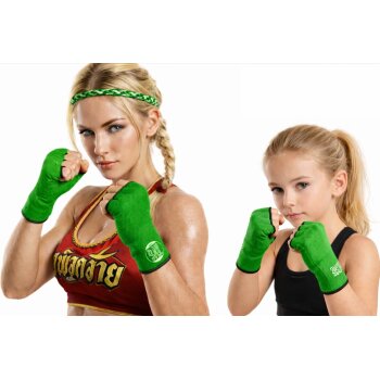 20 Jahre Jubel Angebot - Innenhandschuhe Boxbandagen Handbandagen Boxen Kickboxen MMA grün M