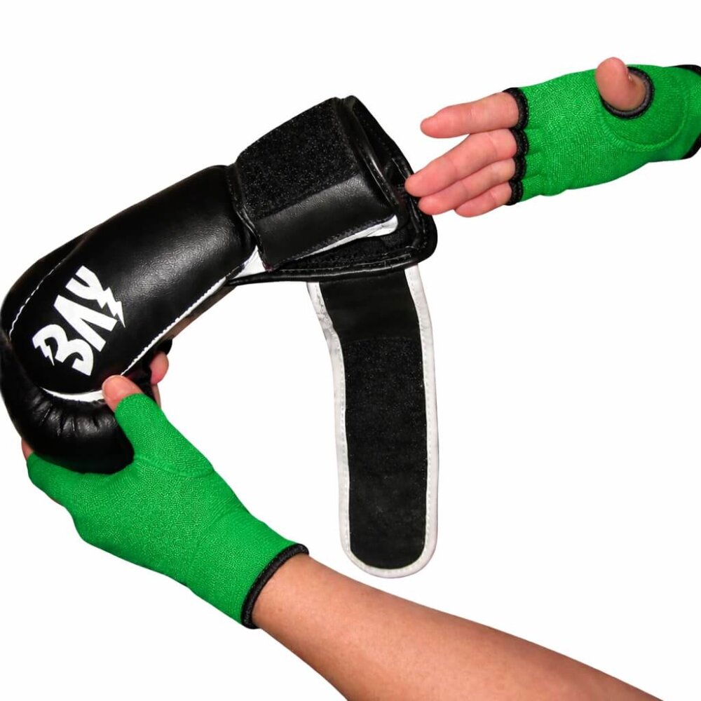 20 Jahre Jubel Angebot - Innenhandschuhe Boxbandagen Handbandagen Boxen Kickboxen MMA grün M
