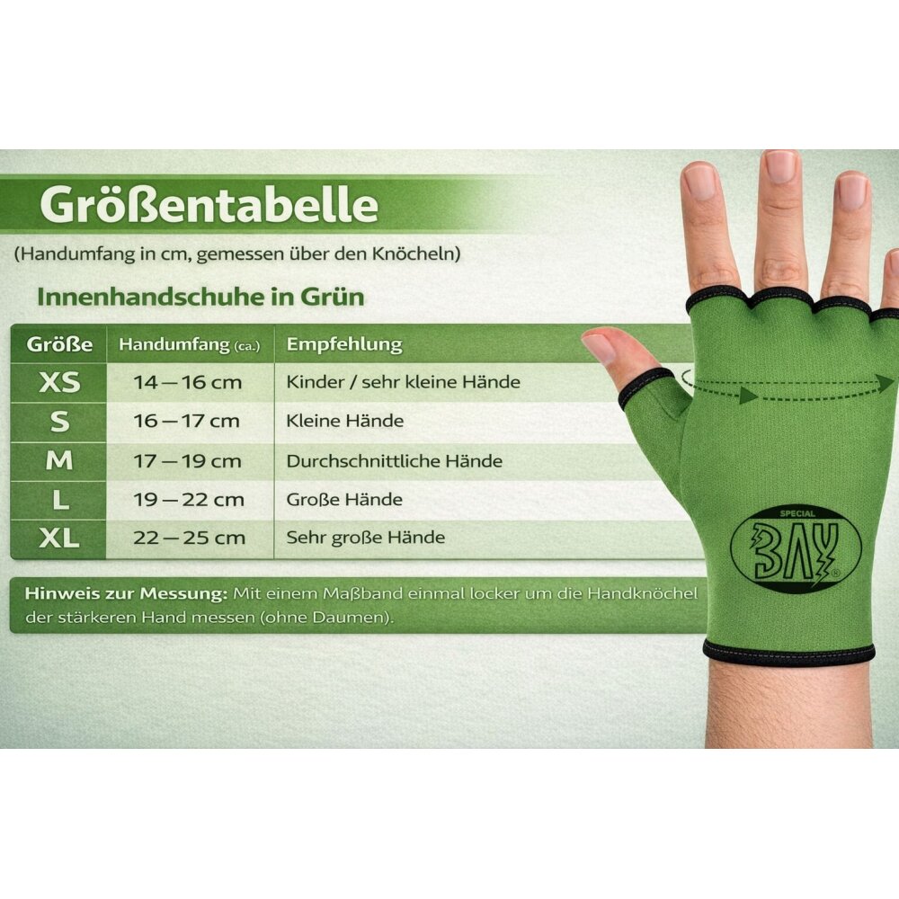20 Jahre Jubel Angebot - Innenhandschuhe Boxbandagen Handbandagen Boxen Kickboxen MMA grün M