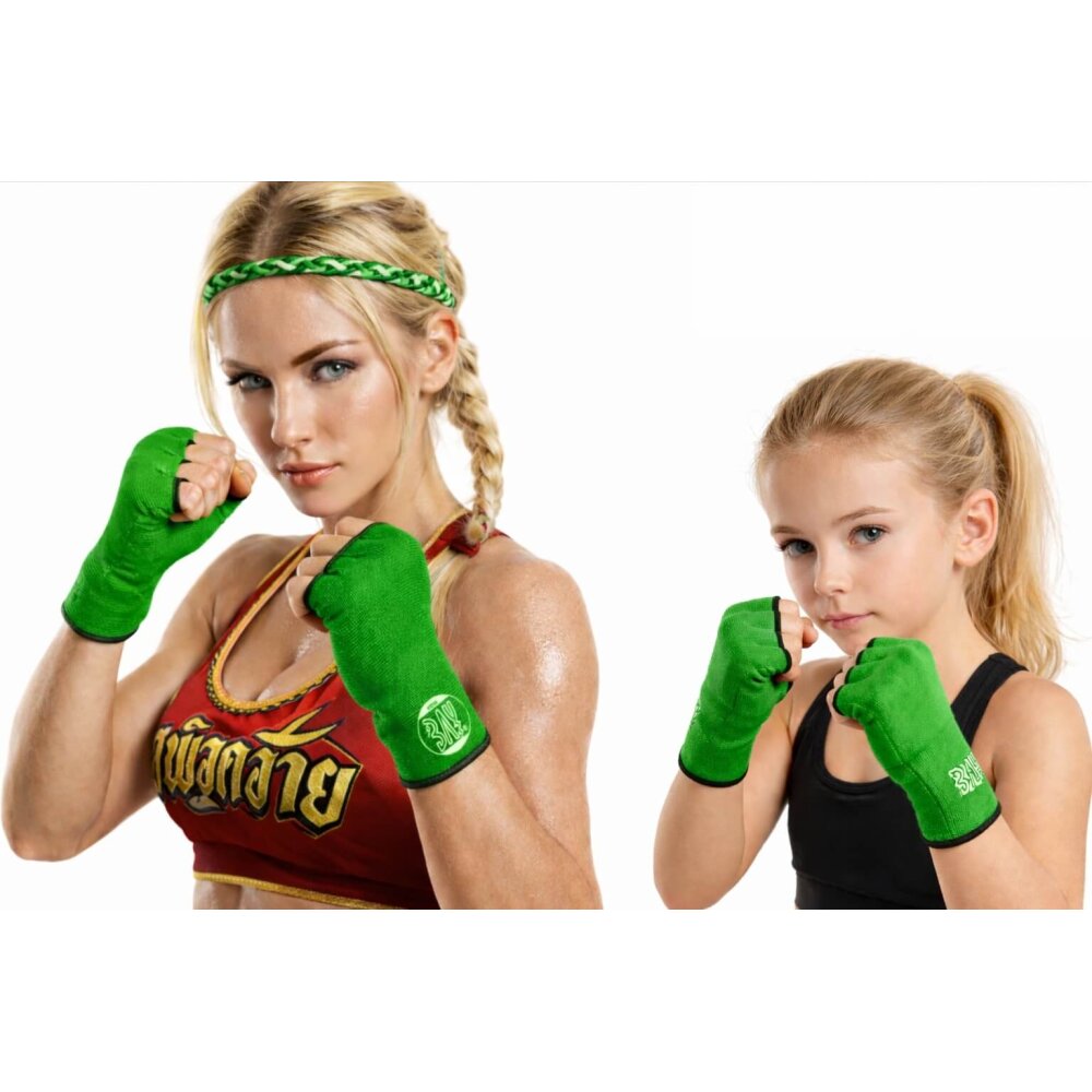 20 Jahre Jubel Angebot - Innenhandschuhe Boxbandagen Handbandagen Boxen Kickboxen MMA grün M
