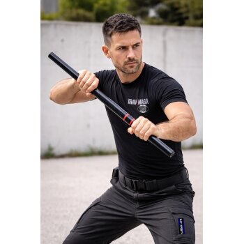 Krav Maga Selbstverteidigung Holzstock schwarz Eiche massiv 65 cm Schlagstock Langstock