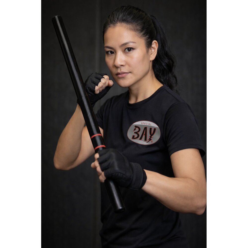 Krav Maga Selbstverteidigung Holzstock schwarz Eiche massiv 65 cm Schlagstock Langstock