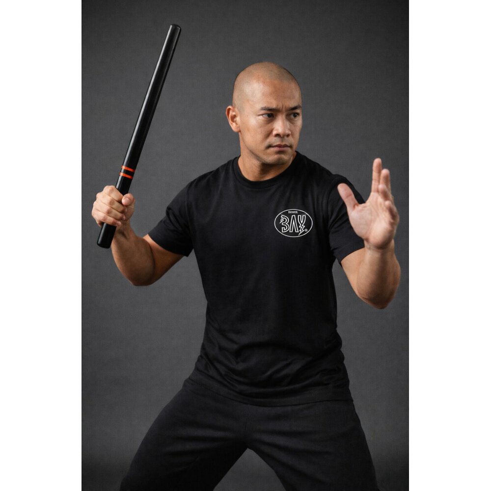Krav Maga Selbstverteidigung Holzstock schwarz Eiche massiv 65 cm Schlagstock Langstock