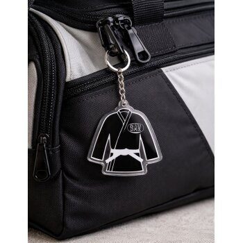 BAY Mini Karate Anzug Jacke schwarz Schlüsselanhänger Anhänger aus Acryl