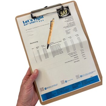 Set Klemmbrett + Holz Kugelschreiber - Let´s Fight Aufkleber A4