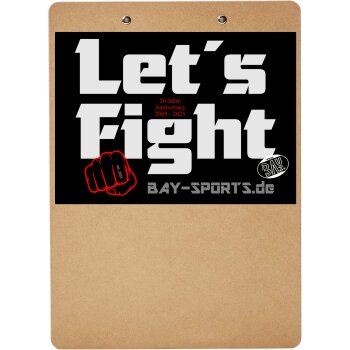 Set Klemmbrett + Holz Kugelschreiber - Let´s Fight Aufkleber A4