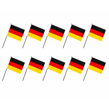 10x Spar Set Mini Deutschland Fahne 30 cm, Flagge BRD...