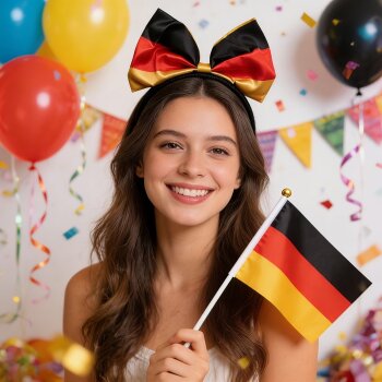 10x Spar Set Mini Deutschland Fahne 30 cm, Flagge BRD Handfahne