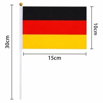10x Spar Set Mini Deutschland Fahne 30 cm, Flagge BRD Handfahne