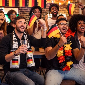 10x Spar Set Mini Deutschland Fahne 30 cm, Flagge BRD Handfahne
