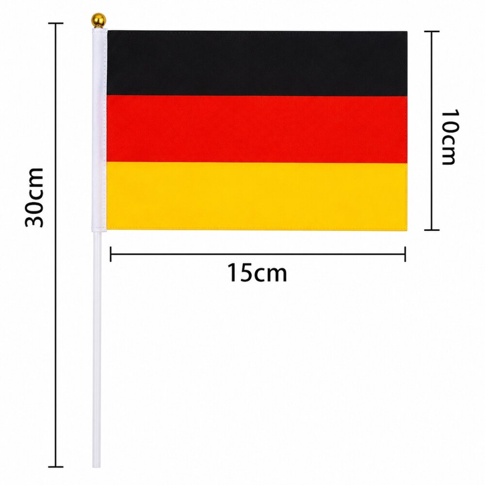 10x Spar Set Mini Deutschland Fahne 30 cm, Flagge BRD Handfahne