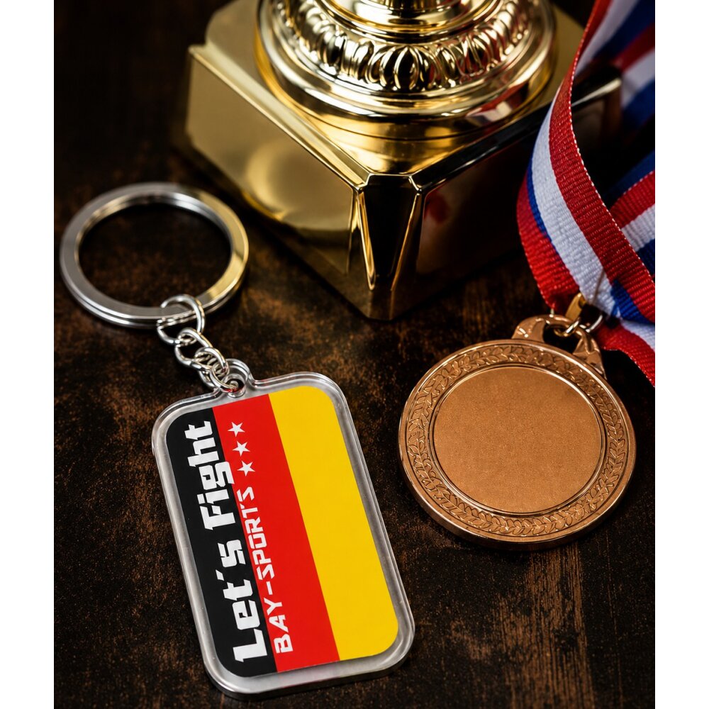 Let´s Fight Germany Fahne Schlüsselanhänger aus Acryl 2D