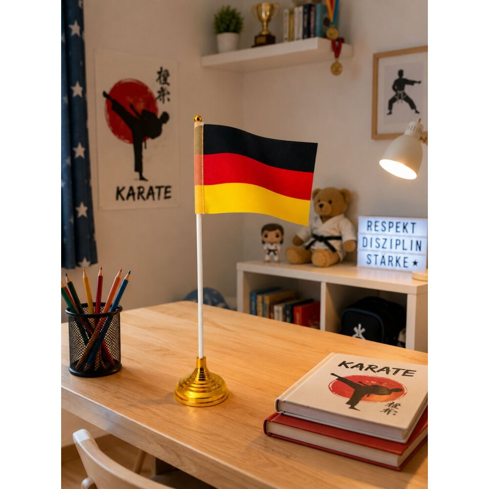 Tischfahne mit Standfuß Mini Deutschland Fahne 30 cm, Flagge BRD