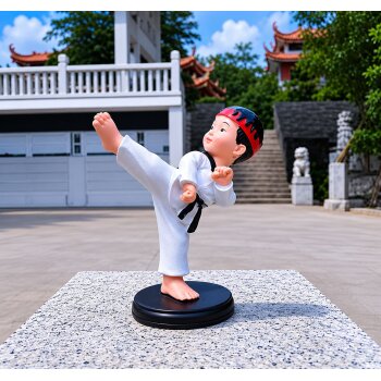 Master Kim Taekwondo Budo Figur mit Taekwondoanzug