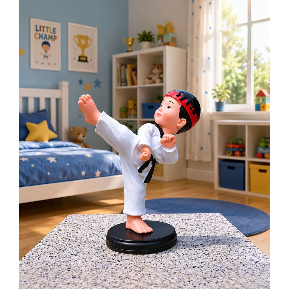 Master Kim Taekwondo Budo Figur mit Taekwondoanzug