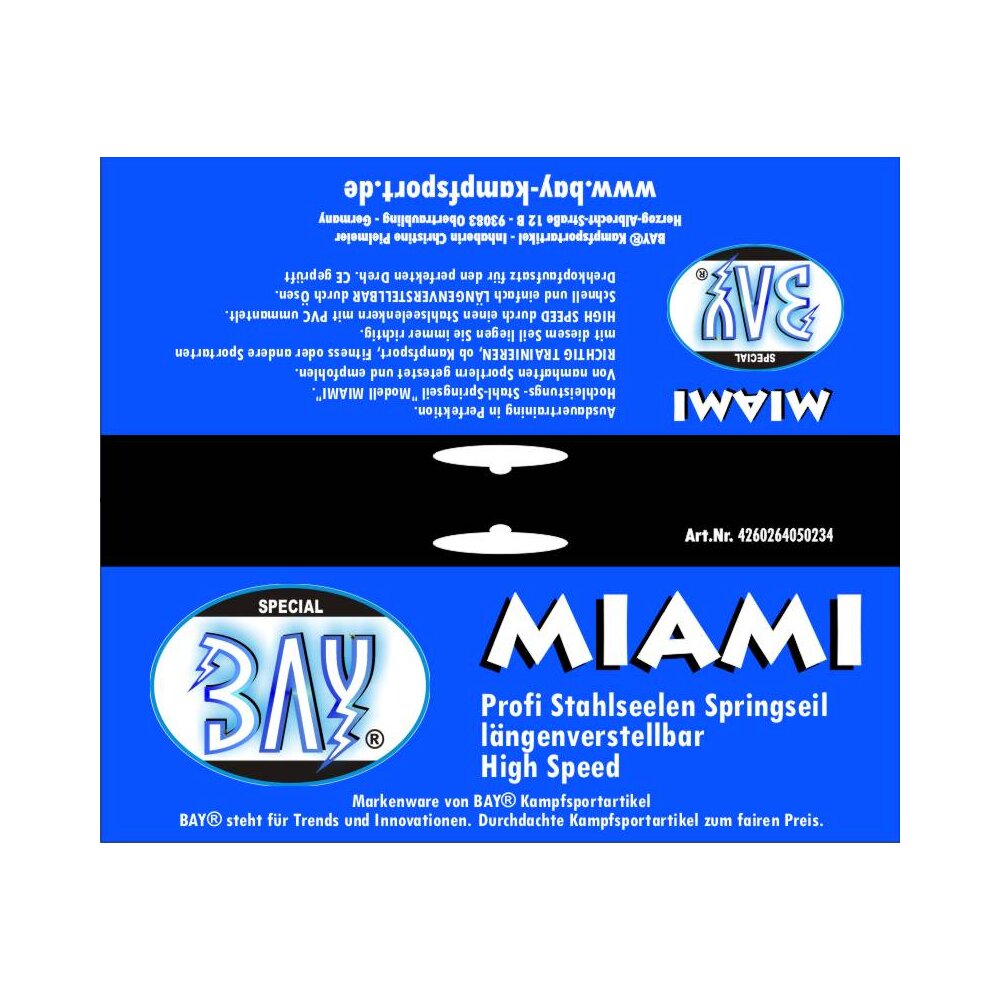 Miami 280 Profi Stahl Springseil  + GRATIS Kühlhandtuch