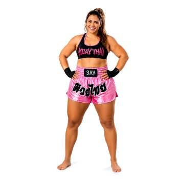20 Jahre Jubel Rabatt - Big Size Remy Thaiboxhose pink rosa mit Schrift  L - XXL