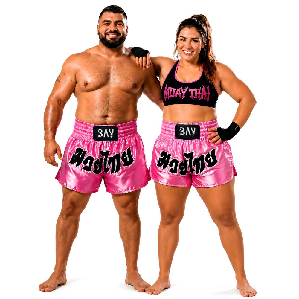 20 Jahre Jubel Rabatt - Big Size Remy Thaiboxhose pink rosa mit Schrift  L - XXL