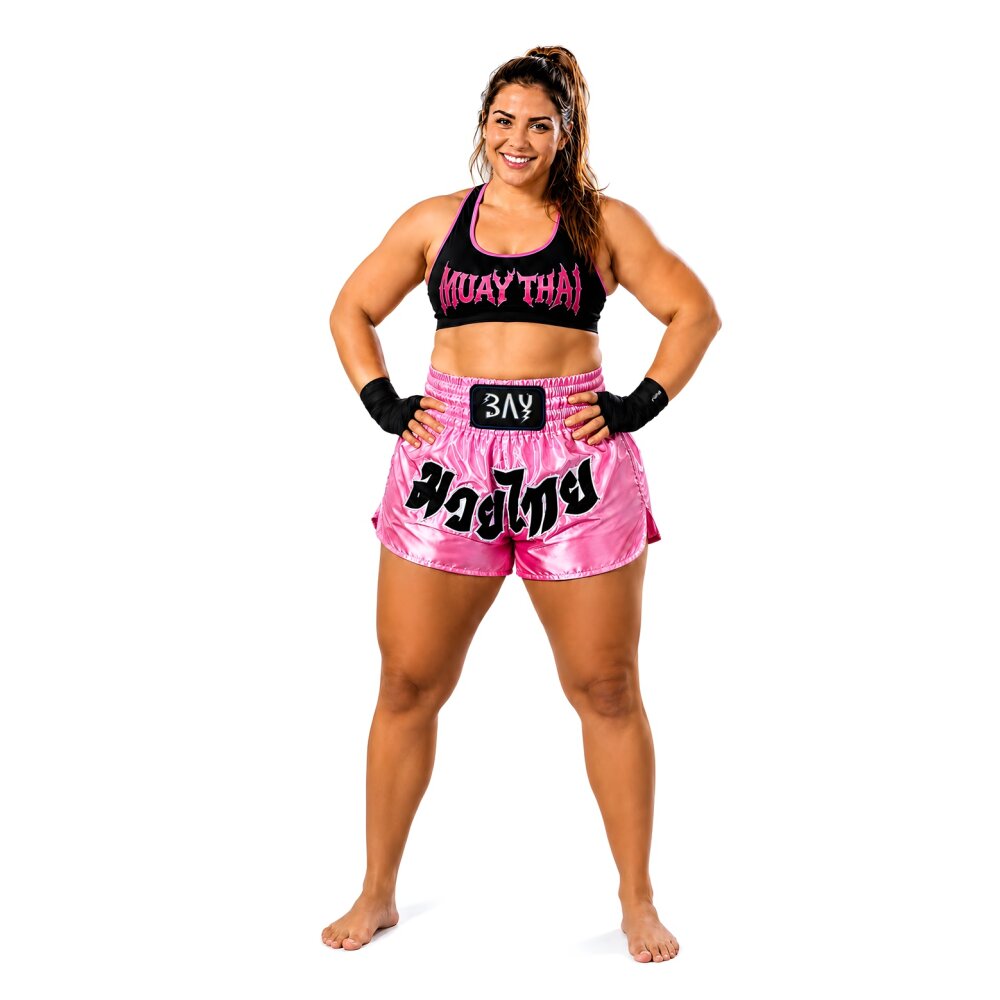20 Jahre Jubel Rabatt - Big Size Remy Thaiboxhose pink rosa mit Schrift  L - XXL