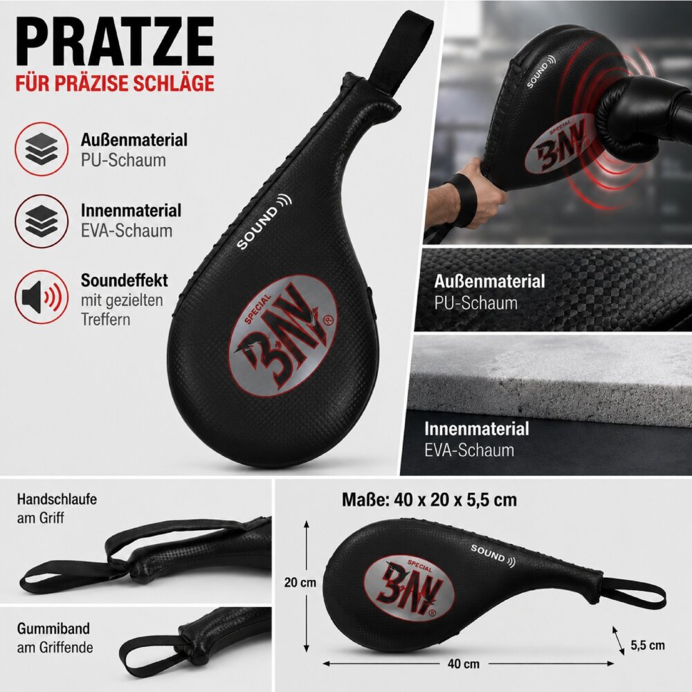 Sound 2.6. Doppel Hand Mitt Doppelmitt  schwarz/grau