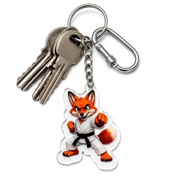 Rempelfuchs Schlüsselanhänger Orange Fox Acryl 2D