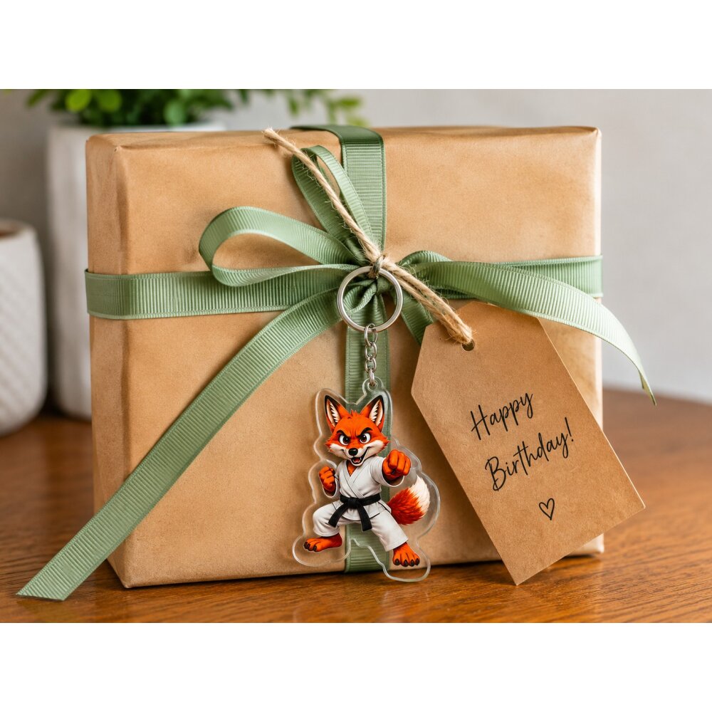 Rempelfuchs Schlüsselanhänger Orange Fox Acryl 2D