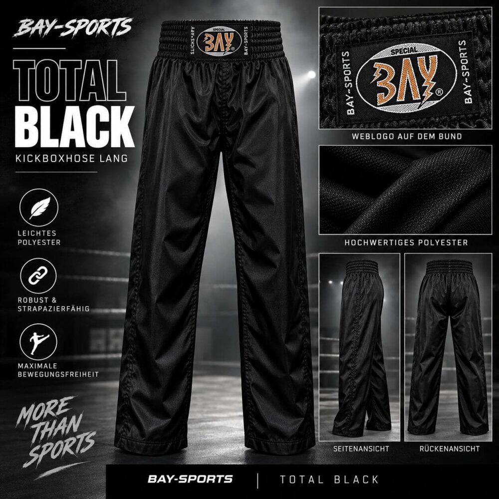 Total Black Kampfsporthose schwarz 170 (M)