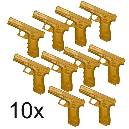 10 Stück - NeoGun gelbe Hartgummipistole Trainingspistole Pistole Plastik SV