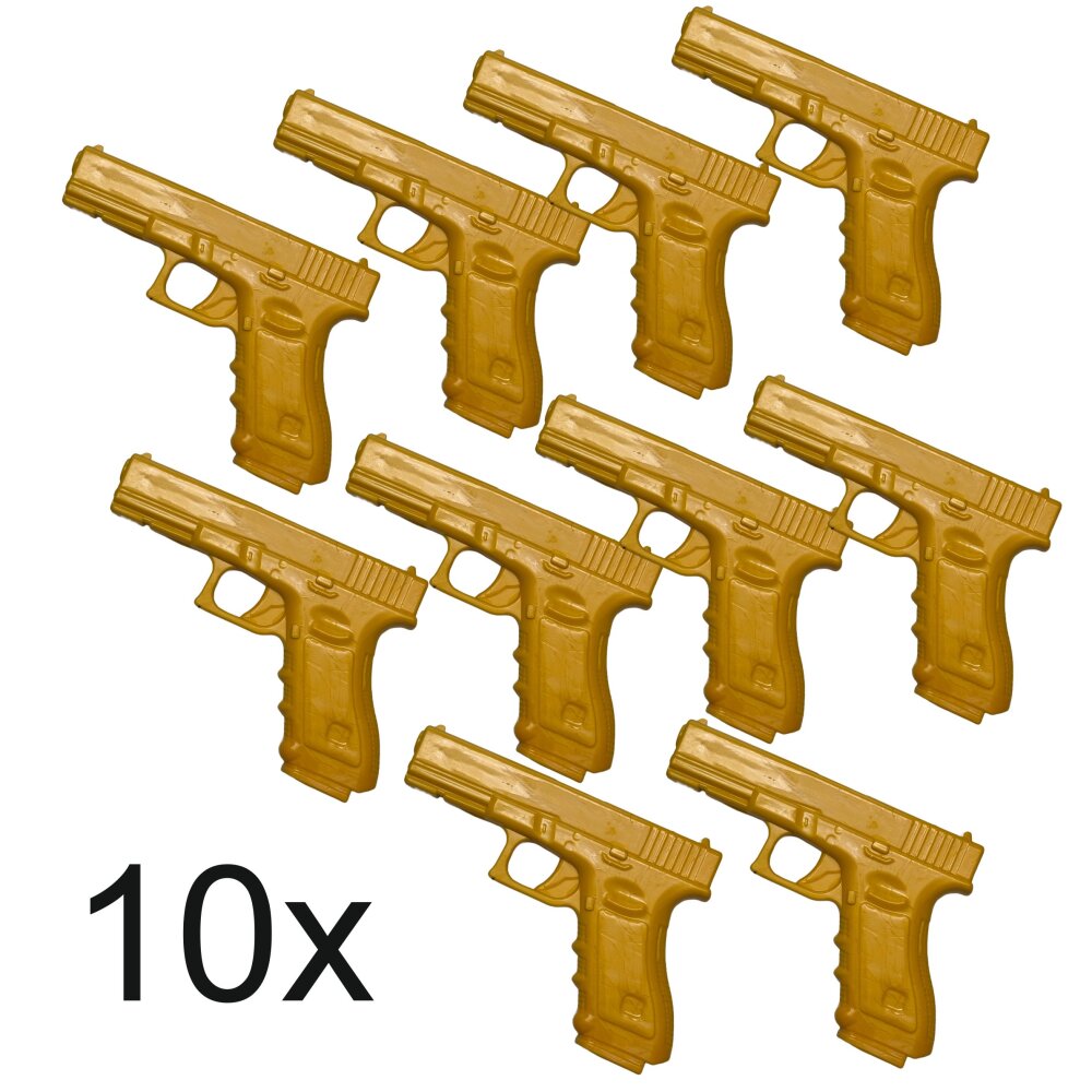 10 Stück - NeoGun gelbe Hartgummipistole Trainingspistole Pistole Plastik SV