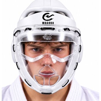 Wacoku Kopfschutz weiß Schaumstoff mit Plexiglas...