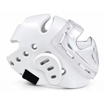 Wacoku Kopfschutz weiß Schaumstoff mit Plexiglas Maske WTF