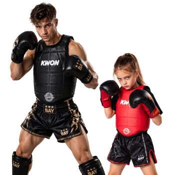 Kampfsport Double Black Schutzweste Körperschutz schwarz/rot