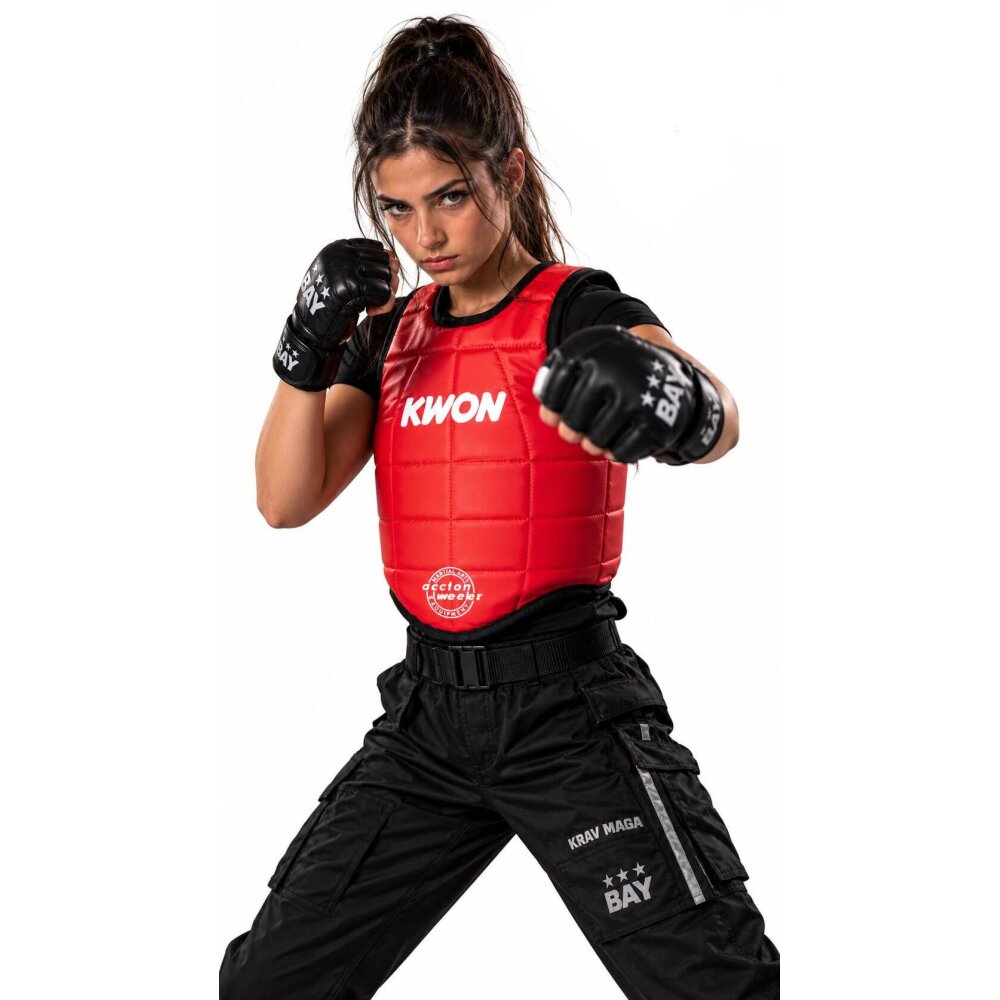 Kampfsport Double Black Schutzweste Körperschutz schwarz/rot