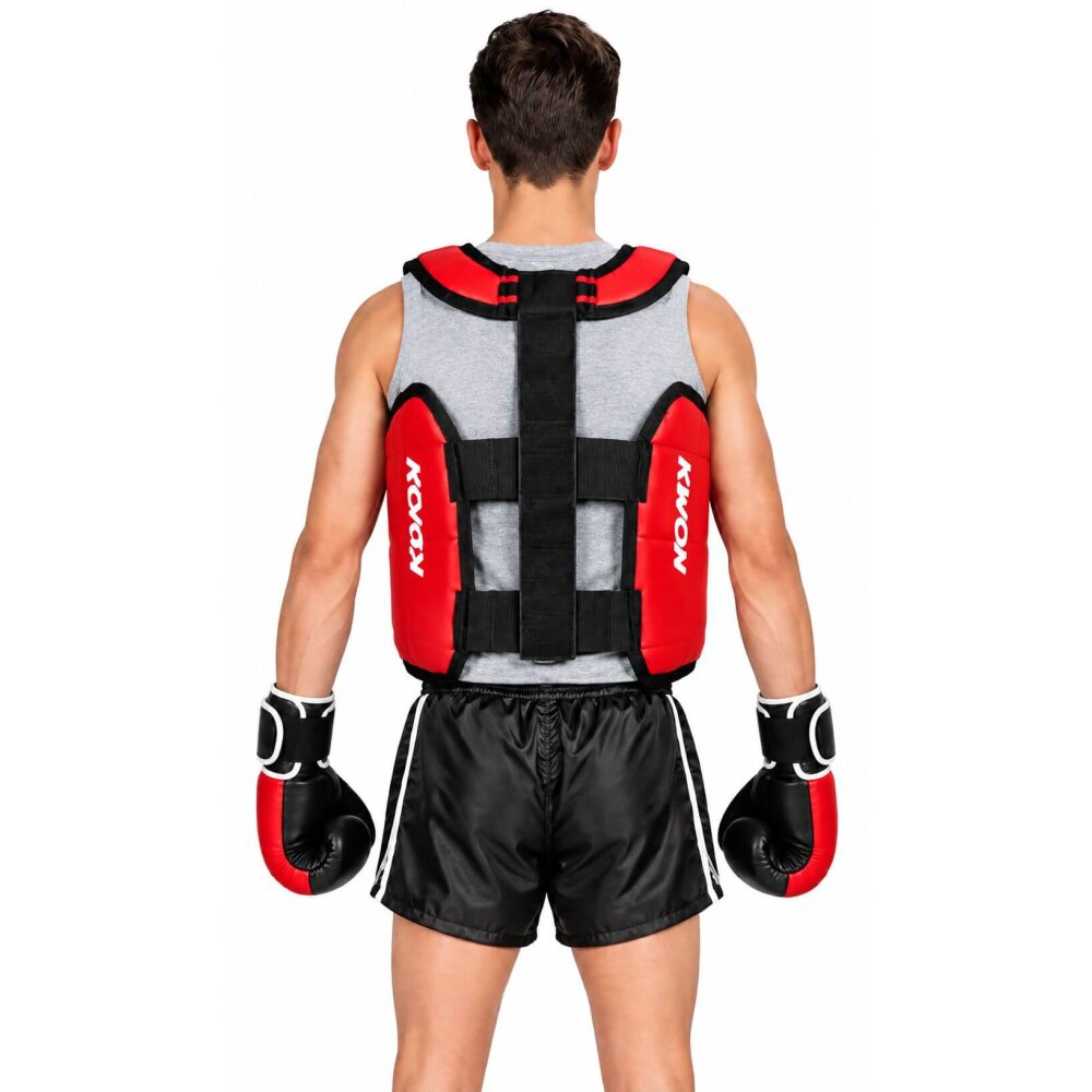 Kampfsport Double Black Schutzweste Körperschutz schwarz/rot
