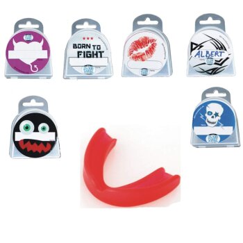 Zahnschutz Fun Set Motiv Dose mit NAMENSFREIFELD - Kinder Born to Fight rot
