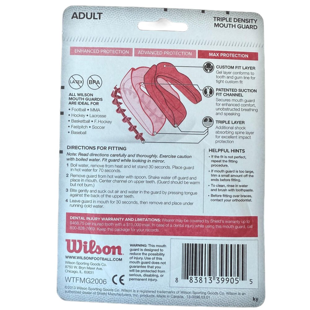 Wilson Shield Zahnschutz MG3 3-Stufig - grün Senior MINT