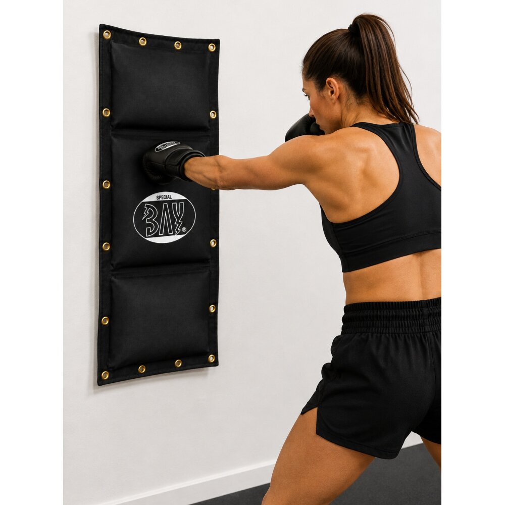 3-Kammern Wand-Schlagpolster 115x44 schwarz weiß pink