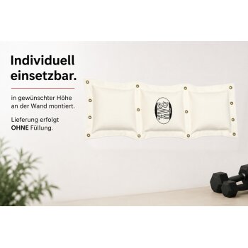 3-Kammern Wand-Schlagpolster 115x44 Ungefüllt cremeweiß