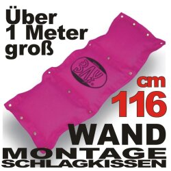 3-Kammern Wand-Schlagpolster 115x44 schwarz wei&szlig; pink Ungef&uuml;llt pink