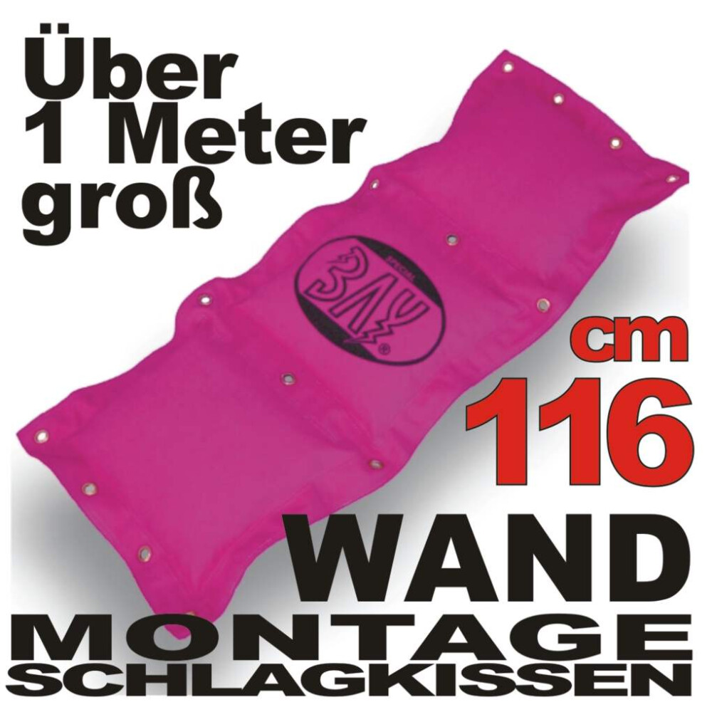 3-Kammern Wand-Schlagpolster 115x44 schwarz wei&szlig; pink Ungef&uuml;llt pink
