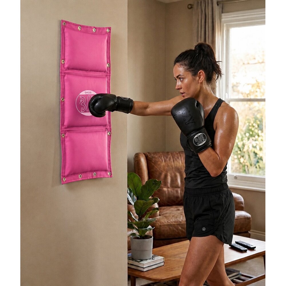 3-Kammern Wand-Schlagpolster 115x44 Ungefüllt pink