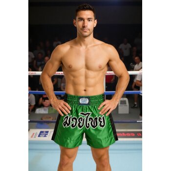 Remy Thaiboxhose grün/schwarzS - XXL