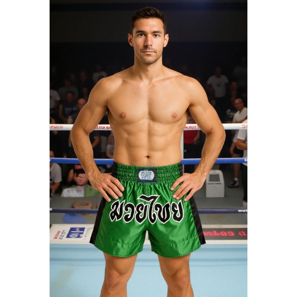 Remy Thaiboxhose grün/schwarz  XS - XXL