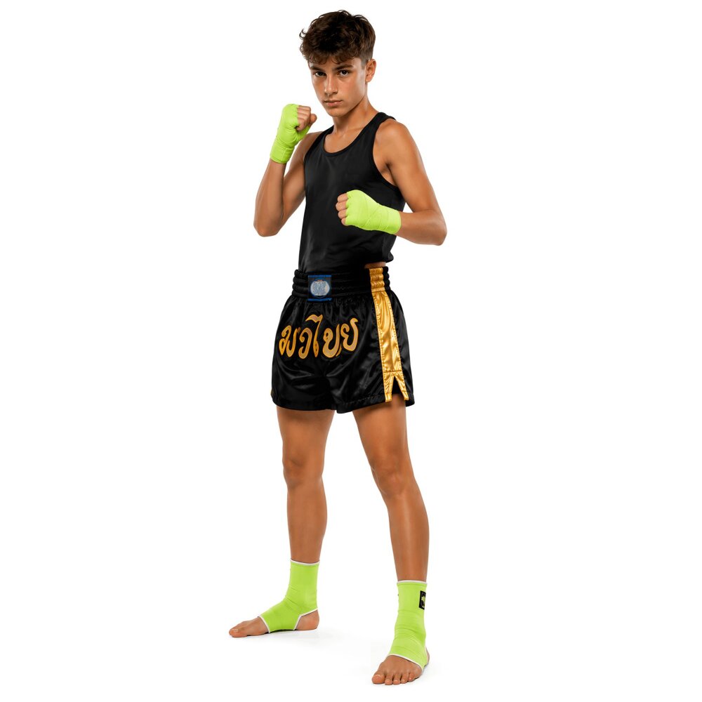 20 Jahre Jubel Angebot- Remy Thaiboxhose schwarz/gold glitter XXS - XXL