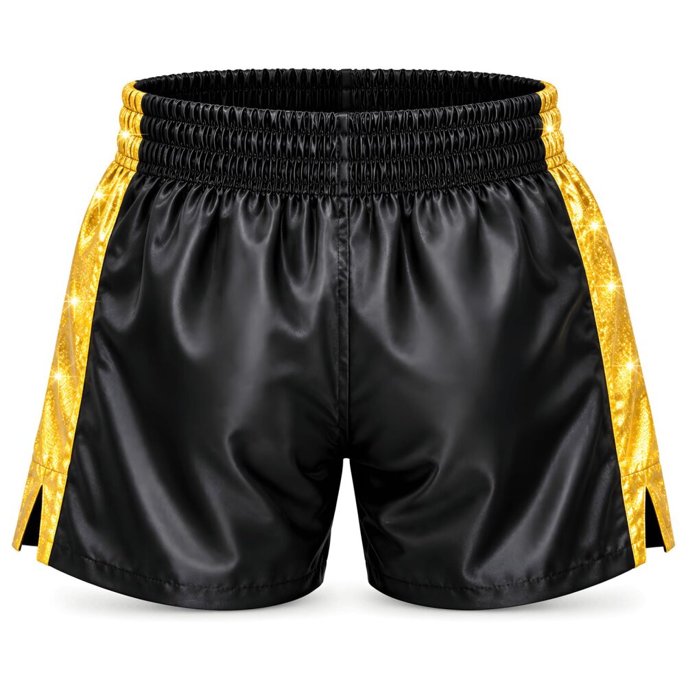 20 Jahre Jubel Angebot- Remy Thaiboxhose schwarz/gold glitter XXS - XXL