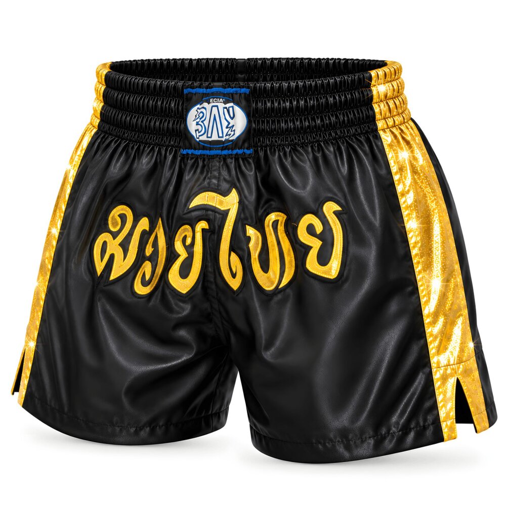 20 Jahre Jubel Angebot- Remy Thaiboxhose schwarz/gold glitter XXS - XXL